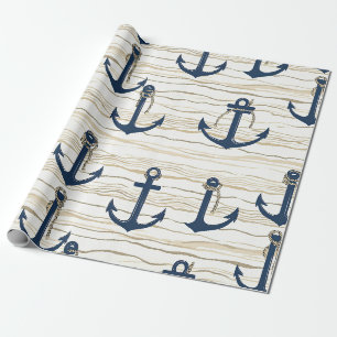 Ankerpatroon op drijfhout (1) cadeaupapier