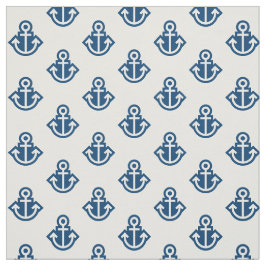 Ankerpatroonverbinding in wit en blauw stof