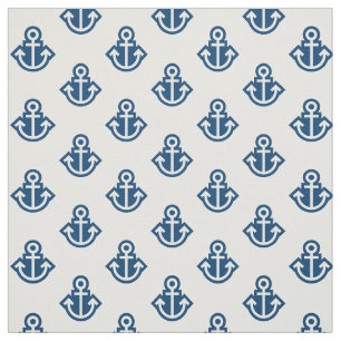 Ankerpatroonverbinding in wit en blauw stof