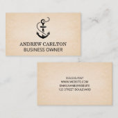 Ankerpictogram | Achtergrond papierstructuur Visitekaartje (Voorkant / Achterkant)