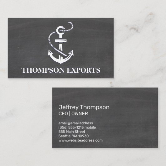 Ankerpictogram | Schoolbord-achtergrond Visitekaartje (Voorkant / Achterkant)