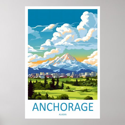Ankerplaats Poster Ski Oud Nationaal Park Reizen (Voorkant)
