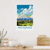 Ankerplaats Poster Ski Oud Nationaal Park Reizen (Keuken)