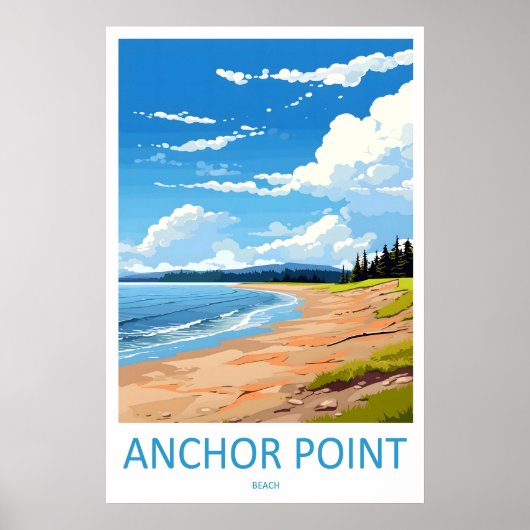 Ankerpunt Strand Oude Reisposter Skiën Poster (Voorkant)