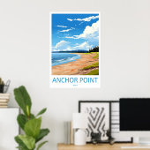 Ankerpunt Strand Oude Reisposter Skiën Poster (Thuiskantoor)