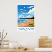 Ankerpunt Strand Oude Reisposter Skiën Poster (Keuken)