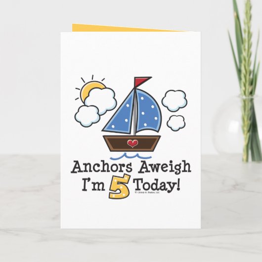 Ankers Aweigh Sailboat 3rd Birthday Uitnodigingen (Achterkant)