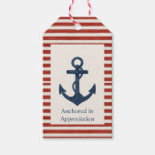 Ankers Aweigh "Verankerd in waardering" cadeau lab Cadeaulabel (Voorkant)