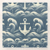 Ankers diep glazen onderzetter (Voorkant)