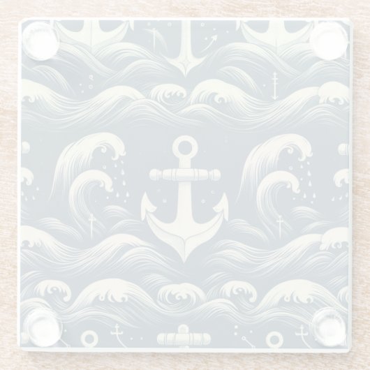 Ankers diep glazen onderzetter (Achterkant)