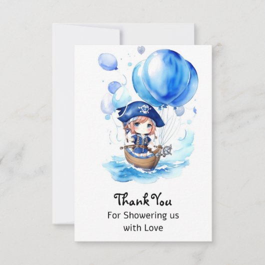 Ankers Gewicht om te vieren: Boy Baby shower Bedankkaart (Voorkant)