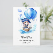 Ankers Gewicht om te vieren: Boy Baby shower Bedankkaart (Staand voorkant)