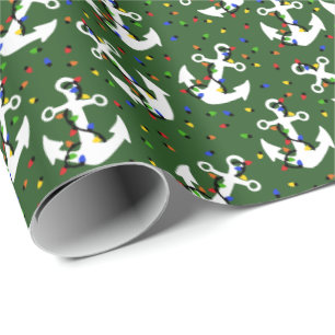 Ankers met kerstlampjes cadeaupapier