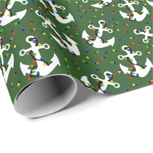 Ankers met kerstlampjes cadeaupapier (Rol Hoek)