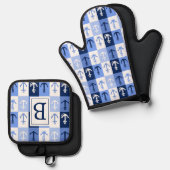 Ankers monogram letter ovenwant & pannenlap set (Voorkant / Achterkant)