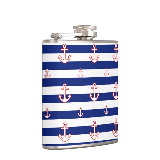 Ankers op marineslepes heupfles (Rechts)