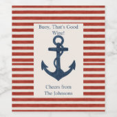 Ankers van een weegwijnlabel wijn etiket (Enkel label)