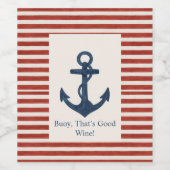 Ankers van een weegwijnlabel wijn etiket (Enkel label)