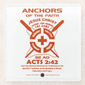 Ankers van het geloof glazen onderzetter (Voorkant)
