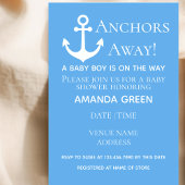 Ankers Weg Baby Boy Nautisch Blauw Baby shower Kaart