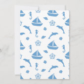 Ankers Weg Baby Boy Nautisch Blauw Baby shower Kaart (Achterkant)
