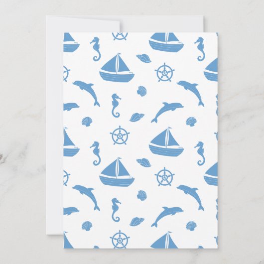 Ankers Weg Baby Boy Nautisch Blauw Baby shower Kaart (Achterkant)