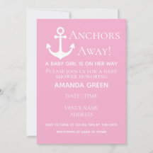 Ankers Weg Baby Meisje Nautisch Roze Baby shower