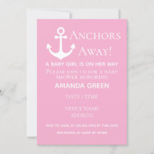 Ankers Weg Baby Meisje Nautisch Roze Baby shower