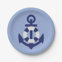 Ankers weg Baby shower papier Borden Papieren Bordje