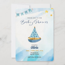 Ankers weg: Blue Waterverf Boat Baby shower