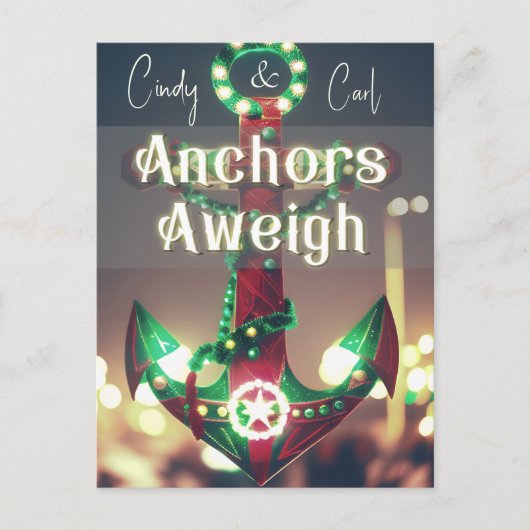 Ankers weg Kerstmis Cruise Briefkaart (Voorkant)