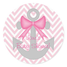 Ankers weg meisje Baby shower Stickers