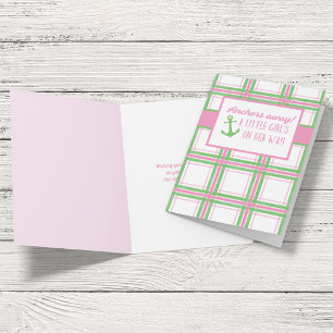 Ankers weg meisje nautische Baby shower Kaart