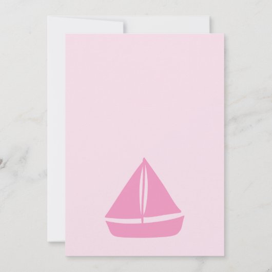 Ankers weg meisje nautische Baby shower Kaart (Achterkant)