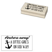 Ankers weg meisje nautische Baby shower Rubberstempel (Gestempeld)