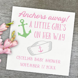 Ankers weg meisje nautische Baby shower Servet