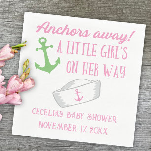 Ankers weg meisje nautische Baby shower Servet