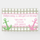 Ankers weg meisje nautische Baby shower Spandoek (Horizontaal)