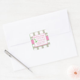 Ankers weg meisje nautische Baby shower Vierkante Sticker