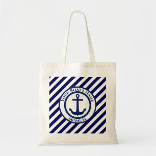 Ankerstempel en diagonale strepen op maat tote bag