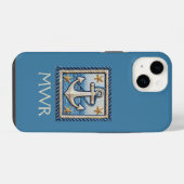 Ankerstijl: op maat gemaakte monogramanker telefoo iPhone hoesje (Achterkant horizontaal)