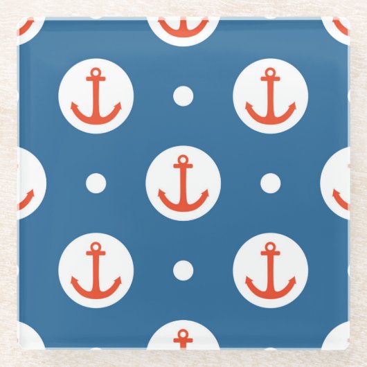 AnkerStippen Glazen Onderzetter (Voorkant)