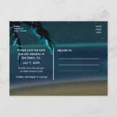 Ankerstrand + palmbomen sparen de datum Briefkaart (Achterkant)