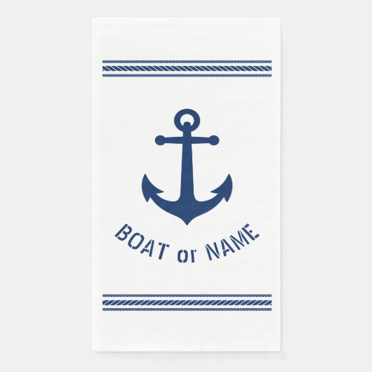  ankerstrepen voor uw boot of familienaam servet (Voorkant)