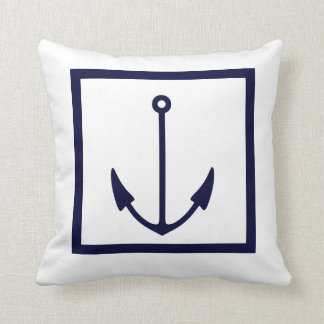 Ankerstrepen WHITE op NAVY BLUE PILLOW Kussen