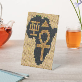 Ankh Africa Adinkra Symbol Designer Crochet Print Reclamebord Met Voetstuk