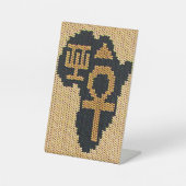 Ankh Africa Adinkra Symbol Designer Crochet Print Reclamebord Met Voetstuk (Voorkant)