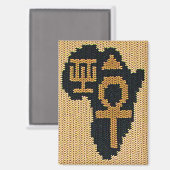 Ankh Africa Symbols Natural Artisan Crochet Print Magneet (Voorkant / Achterkant)