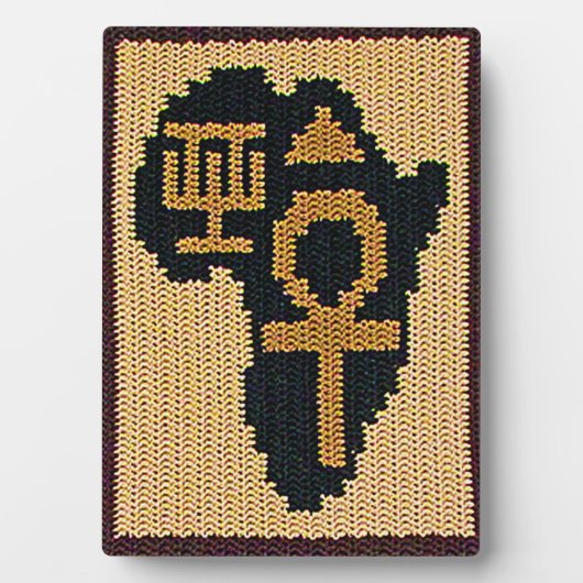 Ankh Afrika Adinkra Symbool Artisan Haakprint Fotoplaat (voorkant)
