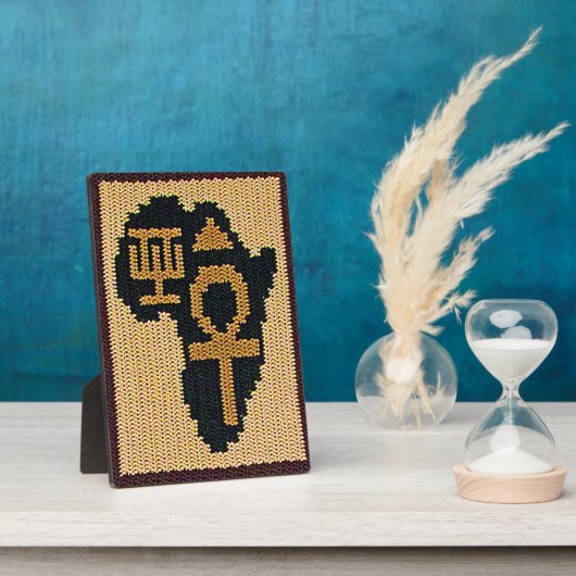 Ankh Afrika Adinkra Symbool Artisan Haakprint Fotoplaat (Zijkant)